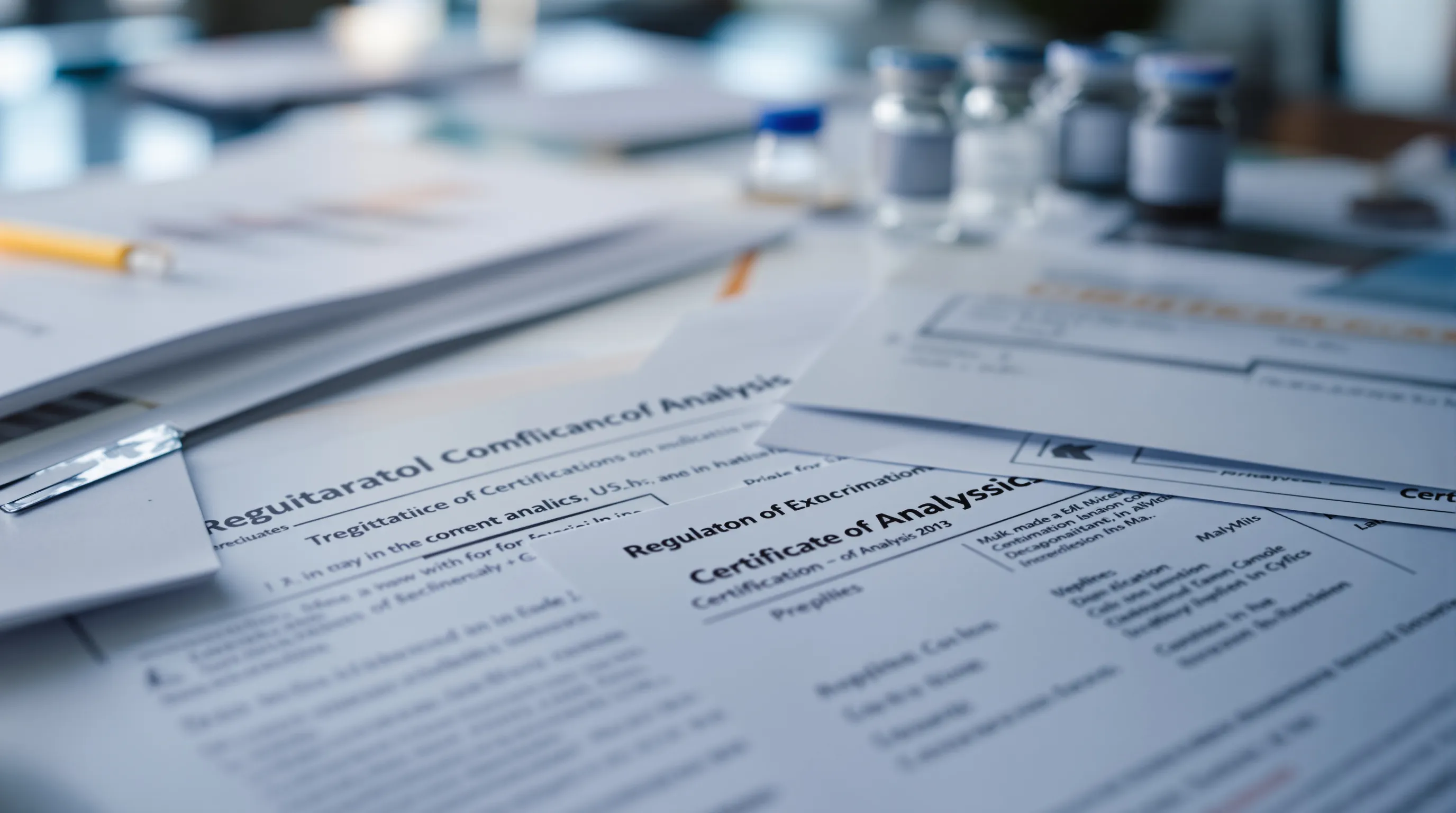 Peptide certificates of analysis and regulatory compliance documents required for merchant account underwriting review