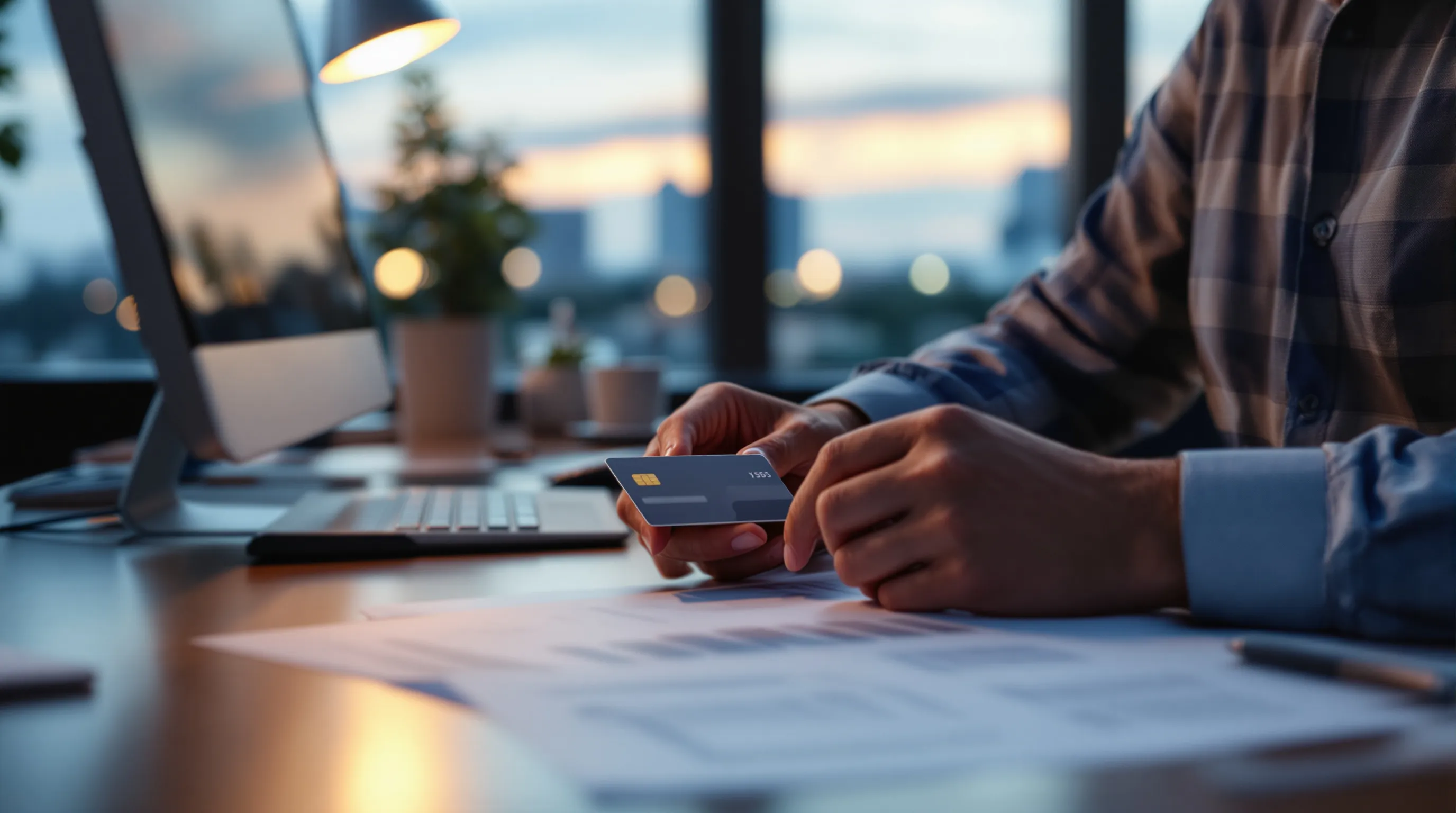 Business owner reviewing a new merchant account application after a payment processor closed their account
