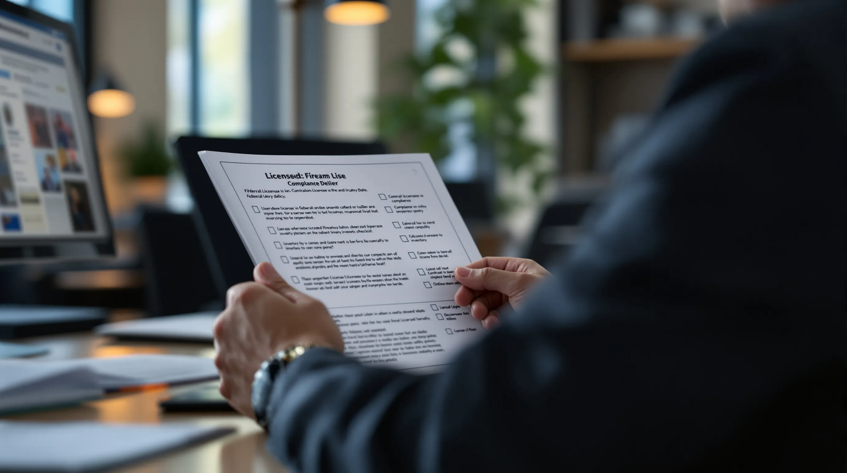 FFL dealer reviewing the three required documents for credit card processing approval