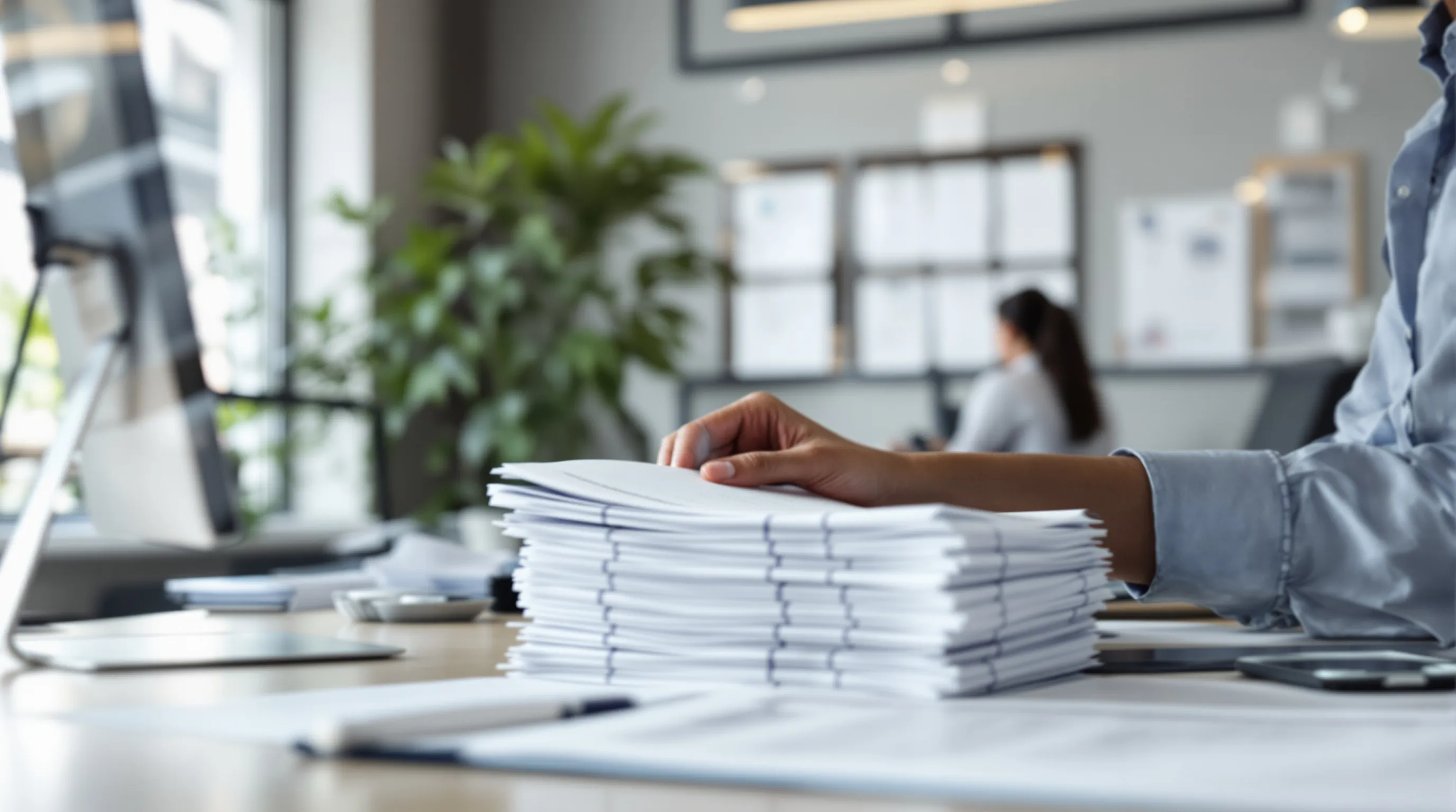 Compliance officer reviewing gambling merchant account underwriting documents for specialist payment processor approval